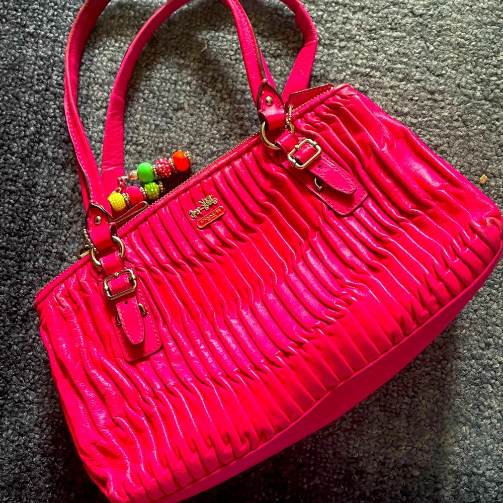 Coach PINK purse 10” long. 7” height. 3” wide